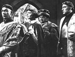 Joan with King Charles, the Duke de la Tremoille and the 
Duke d' Alencon