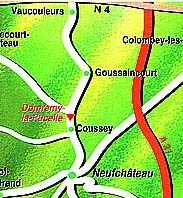 map of the Meuse valley from 
Neufchateau to Vaucouleurs
